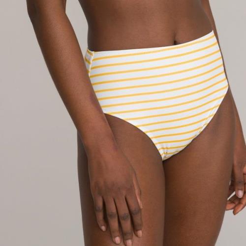 Bas de maillot de bain culotte haute, à rayures