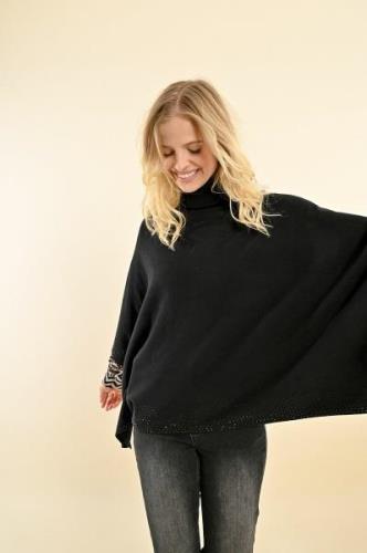 Pull poncho à col roulé