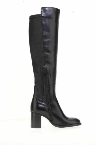 Bottes à talon, cuir stretch