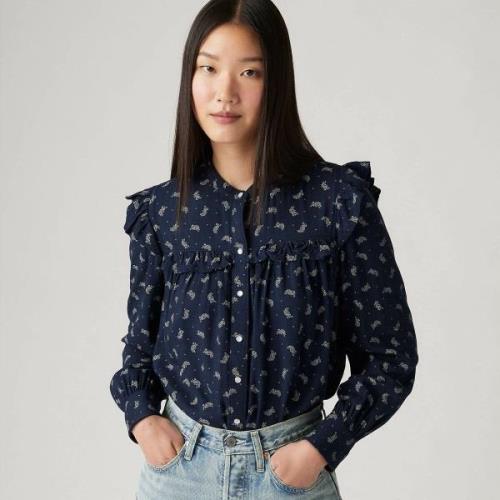 Blouse volantée, manches longues