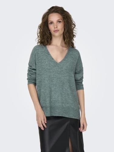 Pull col V, maille mousseuse