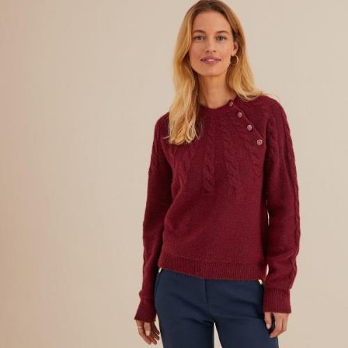 Pull col rond, en grosse maille