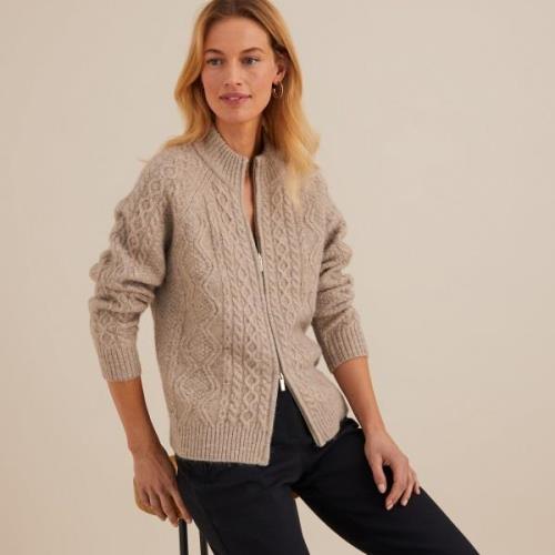 Cardigan col montant, en grosse maille