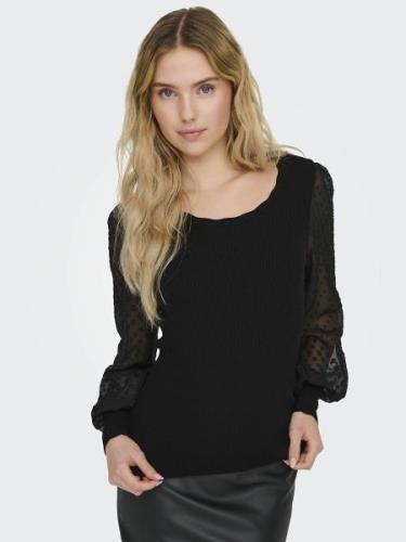 Pull en fine maille, manches en tulle