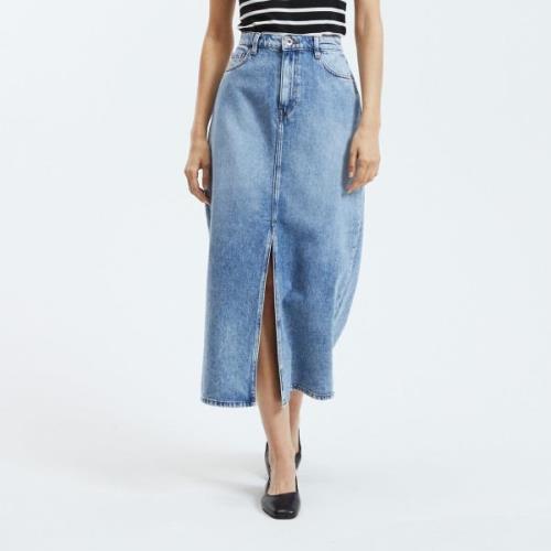 Jupe longue en jean, taille haute