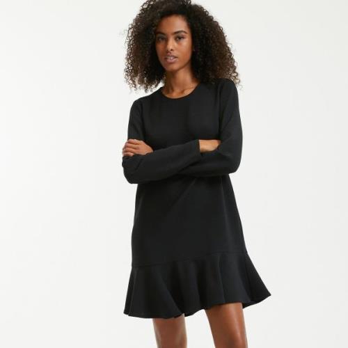 Robe patineuse, mi-longue, manches longues