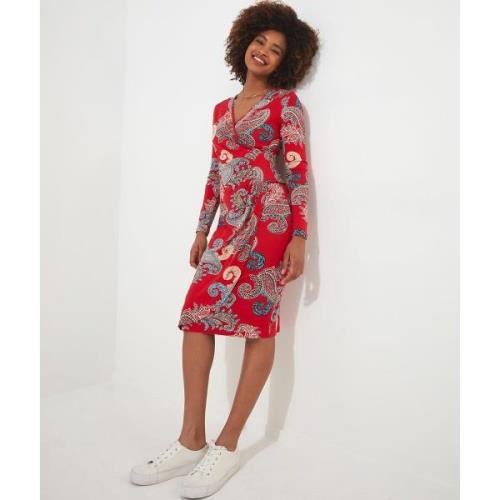 Robe col V en jersey imprimé paisley