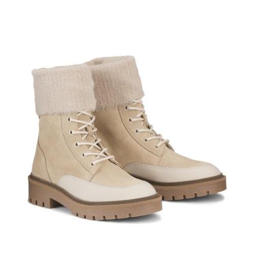 Combat boots en cuir suédé